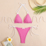 Women's Bikini Two-Piece New Split Fresh Print Swimsuit