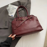 Pbong  PU Retro Tote Bag for Women Winter Trend New Fashion Y2K Handbags Females Travel Shoulder Crossbody Bags