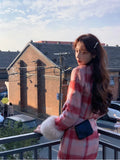 Plaid Knitted Suit Woman Korean 2 Piece Dress Set Winter Vintage Fashion Tops Cardigan + Slim Bodycon Y2k Mini Skirt Chic
