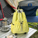 Women's Large Capacity Nylon Drawstring Backpack Casual Trendy Travel School Book Bag Soft New Trend Fashion Back Packs