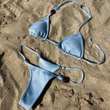 Sexy Bikinis Women Swimsuit Female Swimwear Bandeau Biquini Thong Bathing Suit Shiny Button Swimming Suits Bodysuit Beachwear