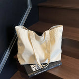 Japanese Canvas Women Shoulder Shopper Bag Female Student Book Tote Bags Large Blank Fashion Cotton Cloth Woman Handbags
