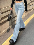 2025 Woman Vintage High Waist Flare Jeans Female Stretchy Bootcut Tight Denim Pants Women Bell Bottoms Casual Slim Fit Trousers