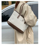 Pbong  Fashionable Large Capacity Tote Bag Women's New Style Commuter Single Shoulder Bag Urban Minimalist PU Bucket Shape Zipp...