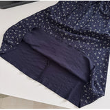 Pbong   Dark Blue Floral Dress Short Sexy Lace-up Bow Squared Collar Mini Dress Korean Chic Hot Girl Summer Beach Spaghetti Strap Dress