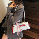 Pbong  Trendy Bow Shoulder Bag Y2K Summer  Underarm Bag Daily Square Bag Casual Ladies New in Vintage  Handbags and Purses