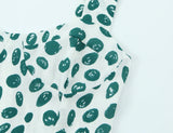 Pbong  Vintage Women Green Dot Leopard Print V neck Tank Dress Elastic Back Slim Waist Slit Hem Midi Long Dresses Summer Vestidos Robe