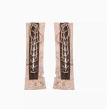 Pbong  Steampunk Long Gloves Women Gothic Lolita Punk Style Lace-up Arm Fingerless Elbow Mittens