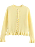 2025 New Women's European & American French Design Sweaters Female Elegant Simple Layered Decoration Versatile Knitted Cardigans