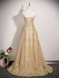 Pbong  Champagne Gold Evening Gown Women's New High-End Luxury Small Audience Banquet Elegance Hostess Tube Top Drinking Dress