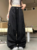 Pbong  Y2K Pink Cargo Pant Women Loose Hip Hop High Waist Streetwear Trousers American Vintage Oversize Pockets Paratrooper Pants