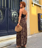 Vintage Paisley Maxi Skirts for Women Chiffon Printed A-line Boho Beach Wear Long Skirt Vacation Style Summer Ladies Faldas