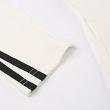 White Side Stripe turtleneck Zipper Dress