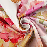 Elegant Lace Trim Flowers Printing Maxi Dress