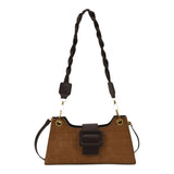 Pbong  Women's Bag Crossbody Underarm Small Square Urban Minimalist PU Leather Daily Match Stone Pattern Zipper Closure