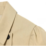 Pbong  Lapel Double Breasted Cap Sleeve Cropped Blazer Jacket Cropped Waist Irregular Hem Summer Chic Casual Lady Office Outfit