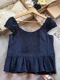 Folds Lace-up T-shirt Blouse Women Summer Lace Trim Square Collar Elastic Waist Short Sleeve Slim Tee Shirt Cotton T-shirt Y2k
