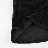 Black Velvet V-Neck Evening Party Short Dress