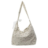 Pbong  New Hot Sale Of The Season Floral Lace Butterfly Knot Women's Shoulder Bag Fresh Sweet Style Large Capacity Nylon Tote Bag Da...