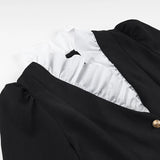 Fake Two Piece Elegant Spring Fall Women Dress 2025 New Ruffle Patchwork Single Breasted Short Dress Fashion Blazer's Dresses