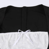 Patchwork Tank Bow Contrast Slim Dress