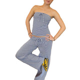 Stripe Tube Top And Long Trouser Sweet Chic Summer Outfits Strapless Tank + Wide Leg Pant Set 2025 New Casual Knit Women Sets