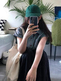 Pbong  Blusas Mujer De Moda Fashion Summer Women Blouses Y2k Tops Flying Sleeve Oversized Shirts Casual Plaid Korean Retro Blouse