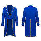 New Men's Gold Border Halloween Tailcoat Medieval Retro Medium Length Punk Tailcoat Cosplay Costume Fashion Trench Coat Jacket
