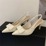 Pbong  Fashion Butterfly-kont Patent Leather Women Pumps Shoes Elegant Pointed Toe Thin High Heels Striptease Sandals