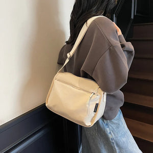 Pbong  Street Style Large Capacity Multi-Layer Crossbody Shoulder Bag Small Square Bag for Commuting Casual Simple Fashion Trendy Bag