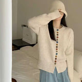 Multicolor Button Knit Sweater Cardigan Women Long Sleeve Button-Up Sweater Jacket Teen-girl Autumn Winter Korean Fashion Outfit
