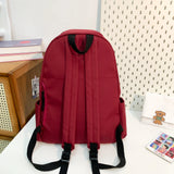 Pbong  Unisex Solid Black Backpacks Large Capacity Waterproof Leisure Or Travel Bags Simple Nylon Light School Bags For Boys Or Girls