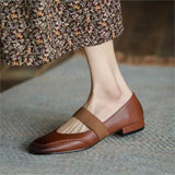 Roman style Mary Jane shoes retro soft surface flat shoes women's fashion shoes niche soft bottom word buckle