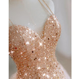 Pbong  Customized Sequined Evening Dress Elegant Wedding Party Dresses Slim Waist Sling Luxury Shinny Mesh Tailing Prom Celebrity Dress