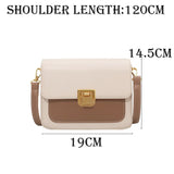 Mini Contrast Color PU Leather Crossbody Side Bags for Women Small Fashion Luxury Brand Trendy Handbag Simple Shoulder Bag