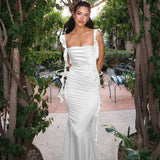 Ruffle Elegant Dress Women Bodycon Cocktail Long Evening Dresses Ladies Summer Elegant Luxury Maxi Long Sexy Party Dresses