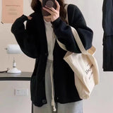 Slouchy Knit Cardigan Sweater for Women Long Sleeve V-neck Comfy Button Up Sweater Jacket Female Autumn Winter Casual Outfit