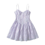 Pbong  Summer  Short Dresses White Mini Dress Sexy Evening Party Dresses Elegant Cami Dress Purple Elegant Ruffle Dress Ruched