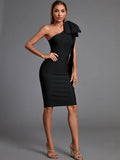 Bandage Dress New Women's Black Bodycon Dress Elegant Sexy Evening Club Party Dress High Quality Summer Fashion