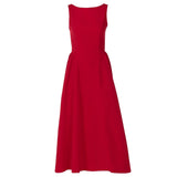Pbong  Elegant Fashion Women Sexy Evening Party Night Club A-Line Backless Red Dress Long Summer Holiday Chic Casual Dress