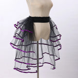 Pbong  Steampunk Tulle Tutu Skirt Women Medieval Gothic Cocktail Club Ruffles Punk Mermaid Overskirt