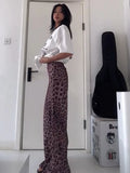 Leopard Print Long Skirt Women Summer Vintage Sexy High Waist Slim Elegant Trumpet Skirt Female High Street Chic