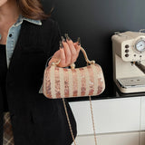 Sparkling Sequin Clutch Bag for Women Elegant Evening Purse with Crystal Buckle & Chain Strap Party Wedding Mini Bag