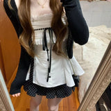 Y2k Harajuku Vintage Sweet Slim 3 Piece Skirt Sets Kawaii Camis + Elegant Cardigan + Short Party Skirts 2000s Lolita Autumn Suit