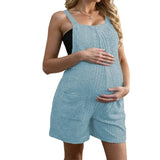 Pbong  Summer Casual Fashionable Maternity Strap Breathable One-piece Shorts in Solid Color Comfortable  Sleeveless For Pregnant Women