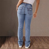 Pbong  Spring Y2K Baggy Jeans for Women Trendy Mid Waist Casual Straight Leg Boyfriend Jeans Denim Pants with Pocket Streetwear