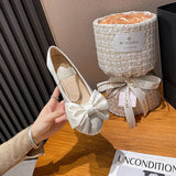 Pbong  Rhinestones Mary Janes Shoes for Women Ballet Flats Shiny Elegant Designer Shoes Ladies Satin Slip on Loafers Shoes New in