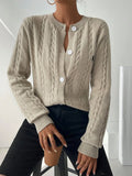 Autumn and winter simple embroidered women's long sleeved knitted cardigan sweater