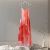 Pbong  Sexy Gradient Printed Scarf  Sling Long Dress Women Sleeveless Backless Female Evening Dress Summer Party Vacation Lady