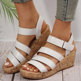 Pbong  New Summer Fashion Wedge Sandals for Women Gold Silver Roman Style Peep Toe Platform Sandalias Mujer Thick Bottom Beach Shoes
